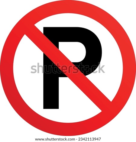No parking red sign, symbol. Vector ilustration
