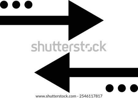 Transfer icon. Horizontal arrows. Editable Stroke. Vector illustration