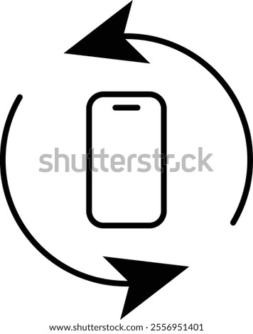 Reload, Refresh Smartphone. Arrows with Smartphone icon. Editable Stroke. Vector illustration