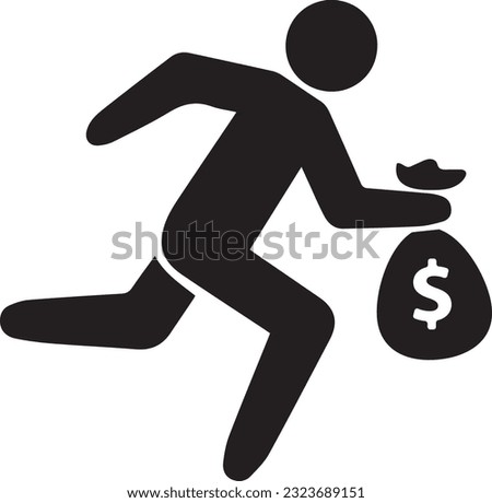 Criminal, robber, theft, thief icon vector image.