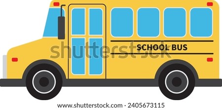 Yellow School Bus transportation cartoon vector image.