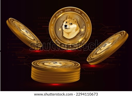 Set of Dogecoin crypto currency logo