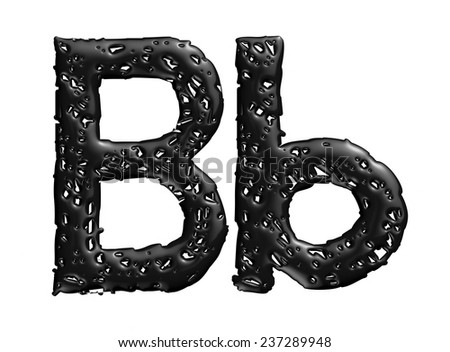 3d Melt Black Alphabet Letter D In Small And Big On White Background
