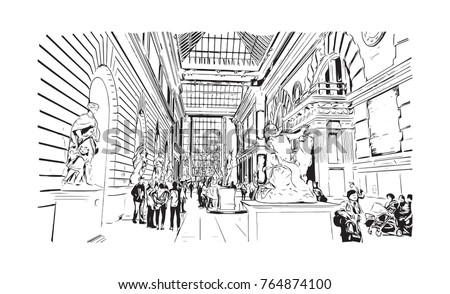 Sketch illustration of The Metropolitan Museum of Art, colloquially 