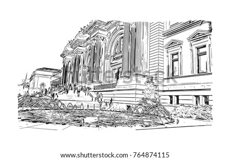 Sketch illustration of The Metropolitan Museum of Art, colloquially 