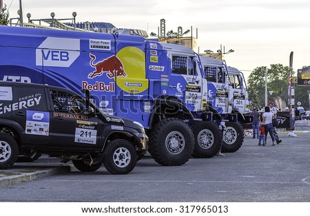 Kamaz-Master team before start of Great Steppe-Don rally 18/09/2015 in Volgograd