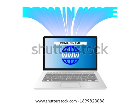 Domain name registration. Domain Global Communication WWW Homepage. Get best domain Url website to grow your business power. create a power marketing image of brand with the right domain name.
