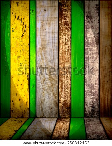 Colorful wooden ambient with scene light