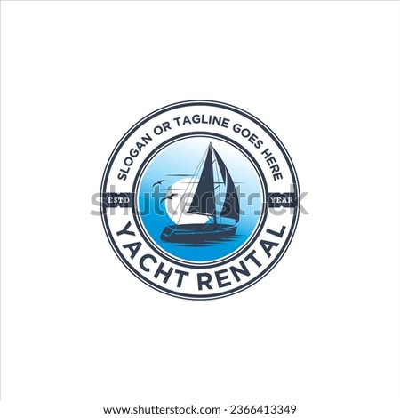 Yatch Rental Carter Logo Design Vector Image