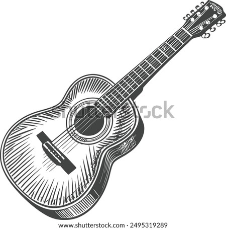 guitar vector hand drawn sketch illustration