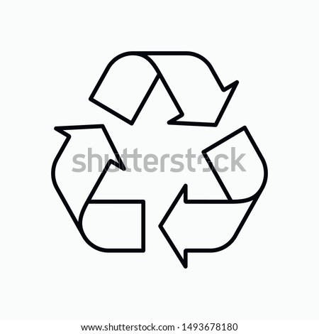 Recycling icon vector technology symbol