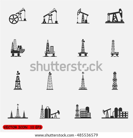 Oil Offshore Platform vector Illustration