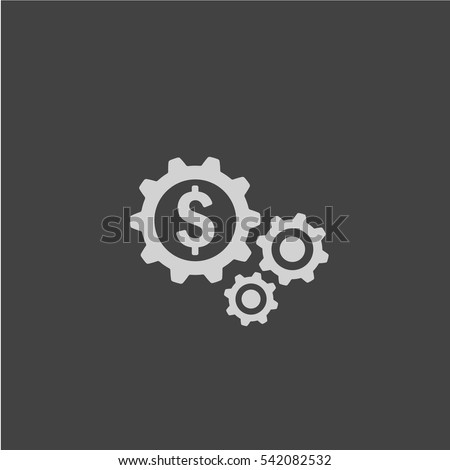 Dollar gears icon vector