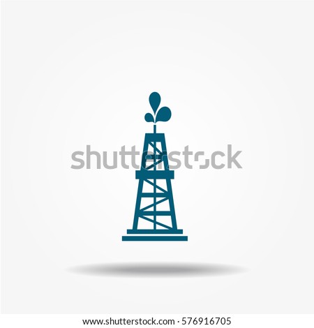 Oil rig icon, vector symbol