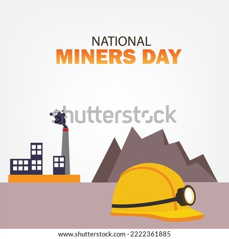 Vector Illustration National Miners Day. Simple and Elegant Design