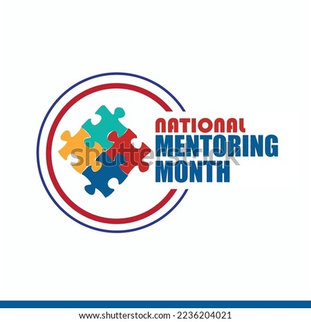 Vector Illustration of National Mentoring Month. Simple and Elegant Design