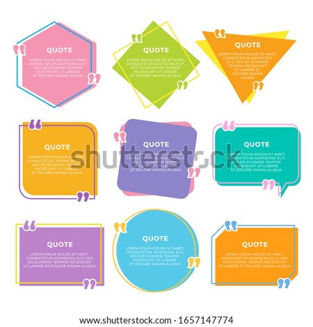 colorful quote box in flat color template
