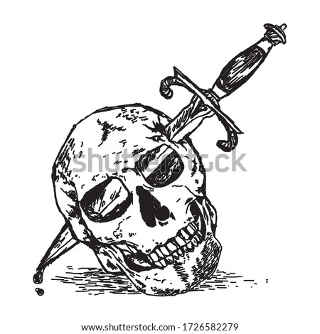 Stabbing Skulls with Knife Vector | Download Free Vector Art | Free-Vectors