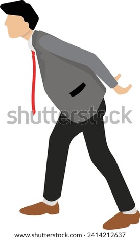 The posture of a business person carrying something
