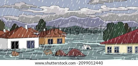 Similar – Image, Stock Photo water stream Village