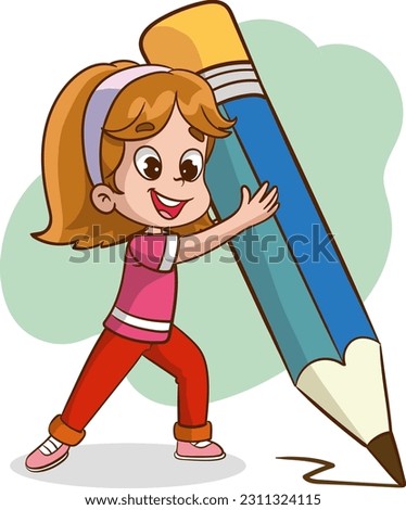 Image, Stock Photo Cheerful boy holding colorful kite