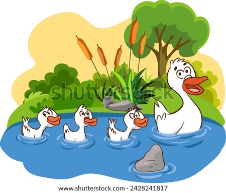 Similar – Image, Stock Photo A duck swims in a mountain lake