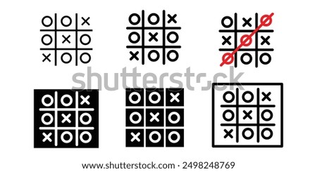 Tic tac toe game.Tic tac toe flat icon illustration isolated vector sign symbol. Vector illustration in flat style x o game. Children game, strategy. XOX game.