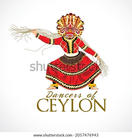 Sri Lankan Traditional Dance. Sri Lankan Classical Dance, Vector illustration Stok fotoğraf © 
