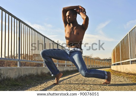 African American dancer on the Flood wall of Richmond Virginia.