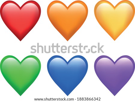 full rainbow of love emoji set