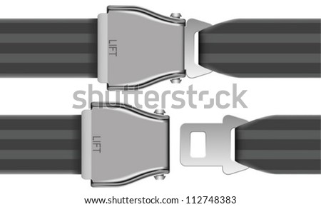 Layered editable vector illustration of Seat Belt Which Be Used At Airplane.