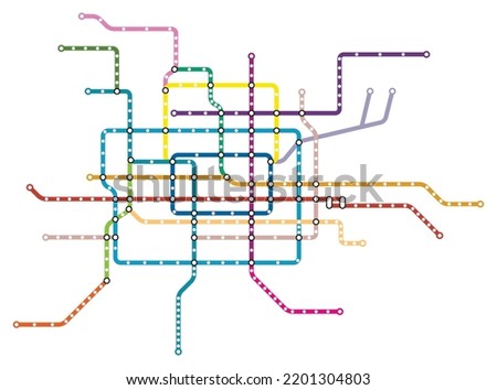 Layered editable vector illustration of the subway diagram of Beijing,China.