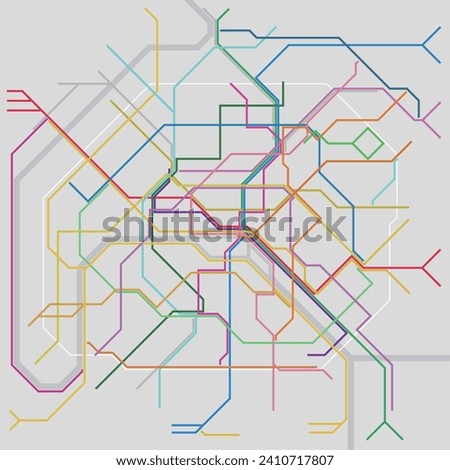 Layered editable vector illustration of Traffic Network Map of Paris,France