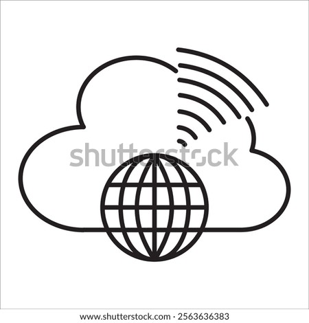 Network stock icon outline vector