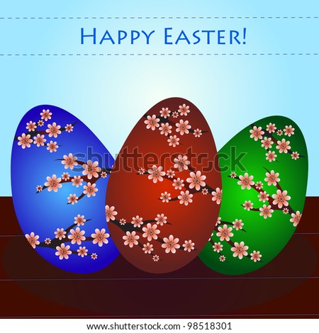 background with holiday Easter eggs