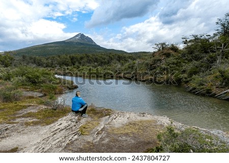 Similar – Image, Stock Photo Woman contemplating sea views