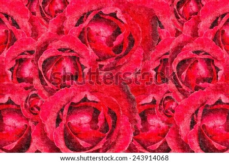 Red rose flower Oil Painting style background