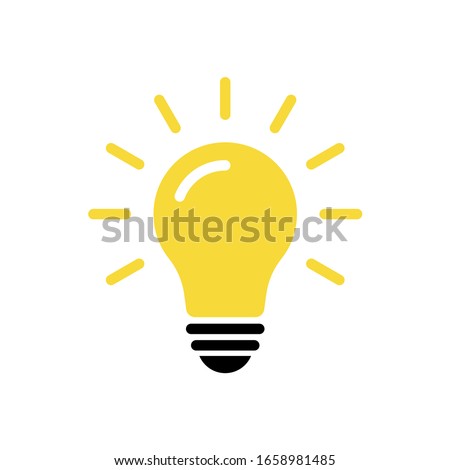 Light bulb icon vector. Solution, idea icon symbol vector graphic