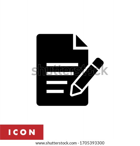 Edit file icon, sign up icon vector isolated