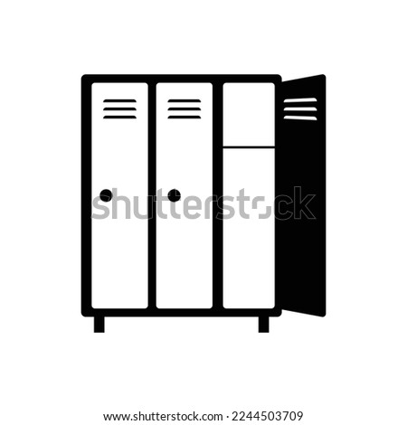 Locker Icon design. Locker room icon. Gym, school lockers, automatic left-luggage office, isolated on white background