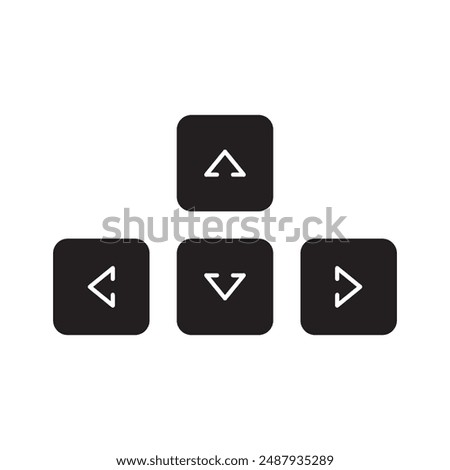 PC keyboard arrow keys icon, template for graphic and web design. vector illustration