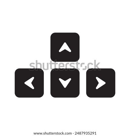 PC keyboard arrow keys icon, template for graphic and web design. vector illustration