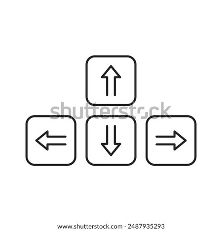 PC keyboard arrow keys icon, template for graphic and web design. vector illustration