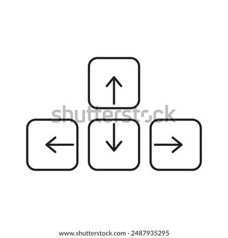 PC keyboard arrow keys icon, template for graphic and web design. vector illustration