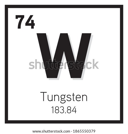 Tungsten (Wolfram) Element Vector icon, Periodic Table Element