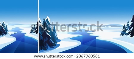 Similar – Image, Stock Photo frozen river and frozen bulrush