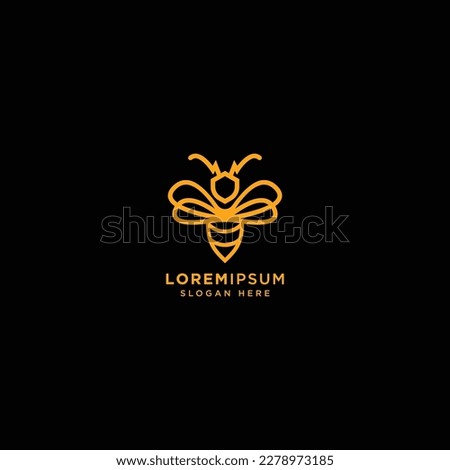 Thunder bee logo icon design template. vector luxury