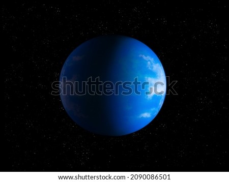 Earth's twin from a distant galaxy. Beautiful planet with ocean. The search for extraterrestrial intelligence 3d illustration.  Photo stock © 