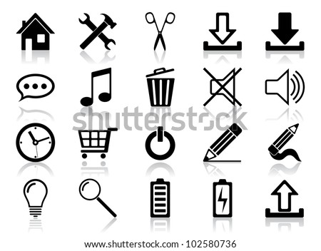 Icon set. Vector illustration of different web icons
