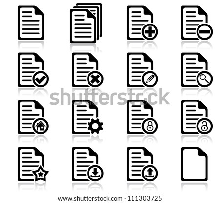 Set of file management and administration icons